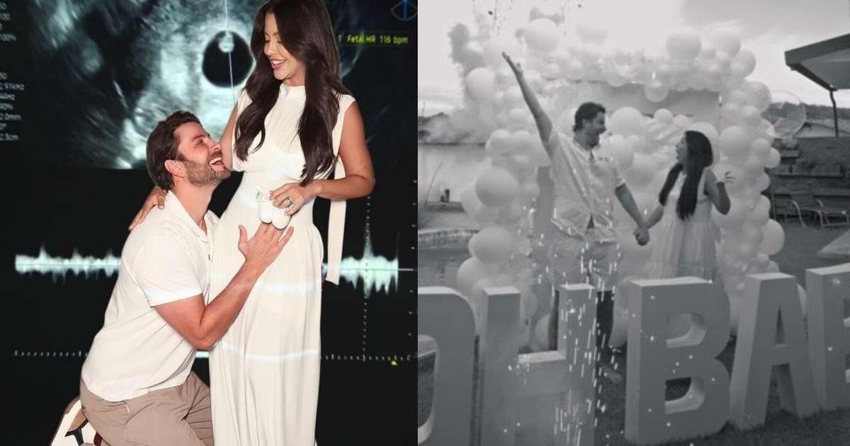 Menino ou Menina? Laís Caldas e Gustavo Marsengo realizam chá revelação íntimo